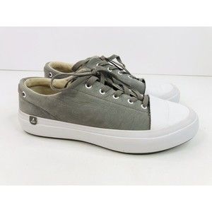 Sperry Top Sider Haven Cap Toe Women’s 7.5 Gray Sneakers Dock Shoes 81496